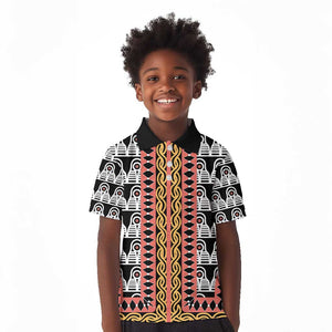 Cameroon Kid Polo Shirt Toghu Traditional Pattern