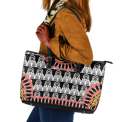 Cameroon Leather Tote Bag Toghu Traditional Pattern