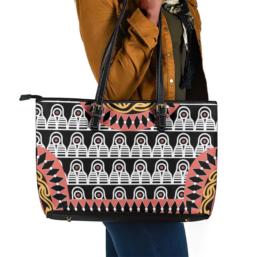 Cameroon Leather Tote Bag Toghu Traditional Pattern