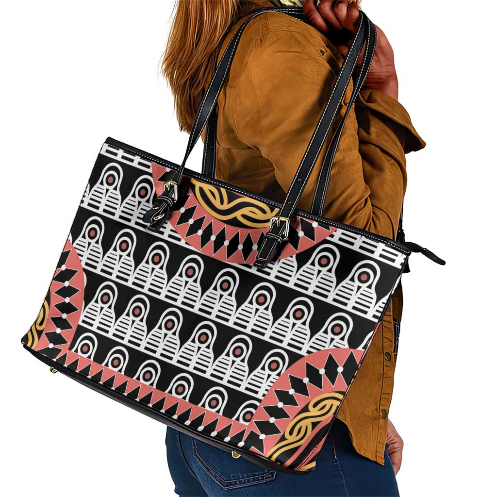 Cameroon Leather Tote Bag Toghu Traditional Pattern