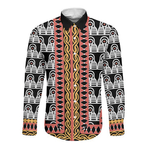 Cameroon Long Sleeve Button Shirt Toghu Traditional Pattern