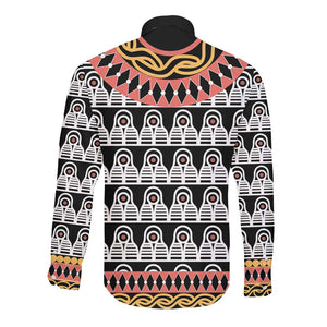Cameroon Long Sleeve Button Shirt Toghu Traditional Pattern