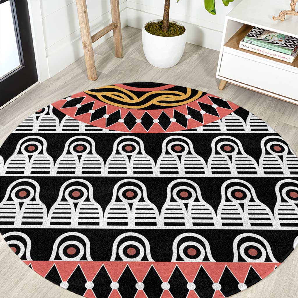 Cameroon Round Carpet Toghu Traditional Pattern