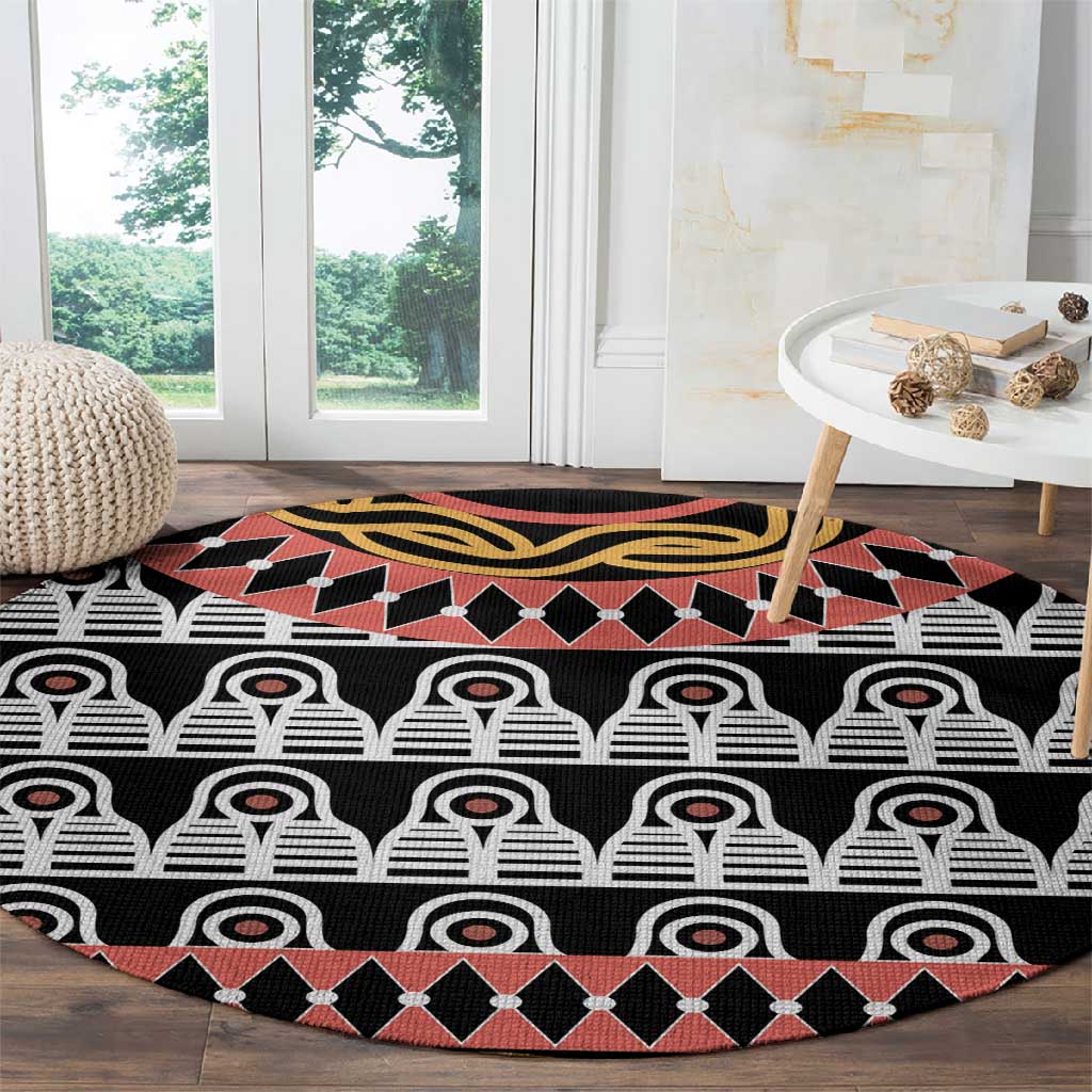 Cameroon Round Carpet Toghu Traditional Pattern
