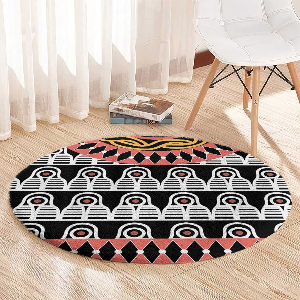 Cameroon Round Carpet Toghu Traditional Pattern