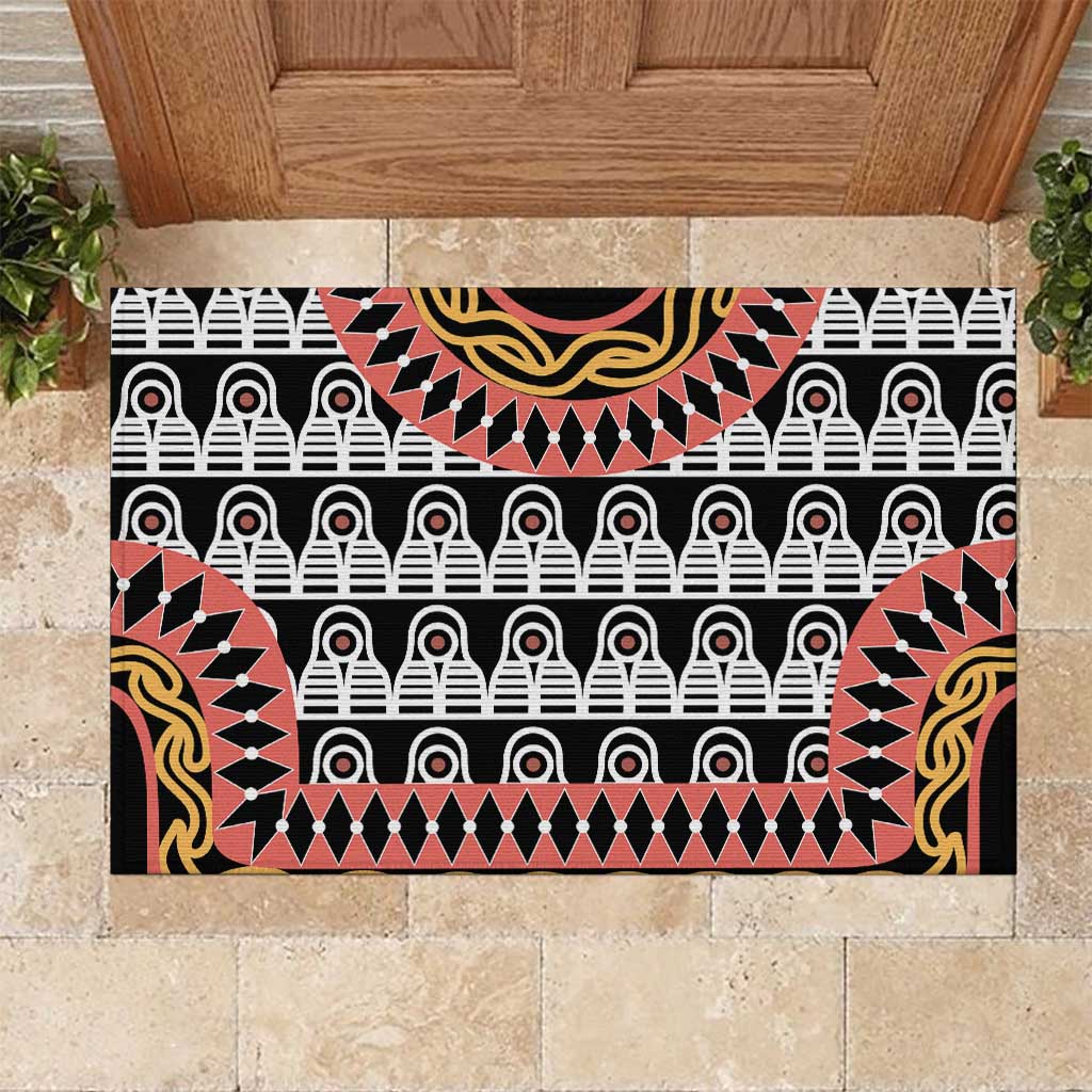 Cameroon Rubber Doormat Toghu Traditional Pattern