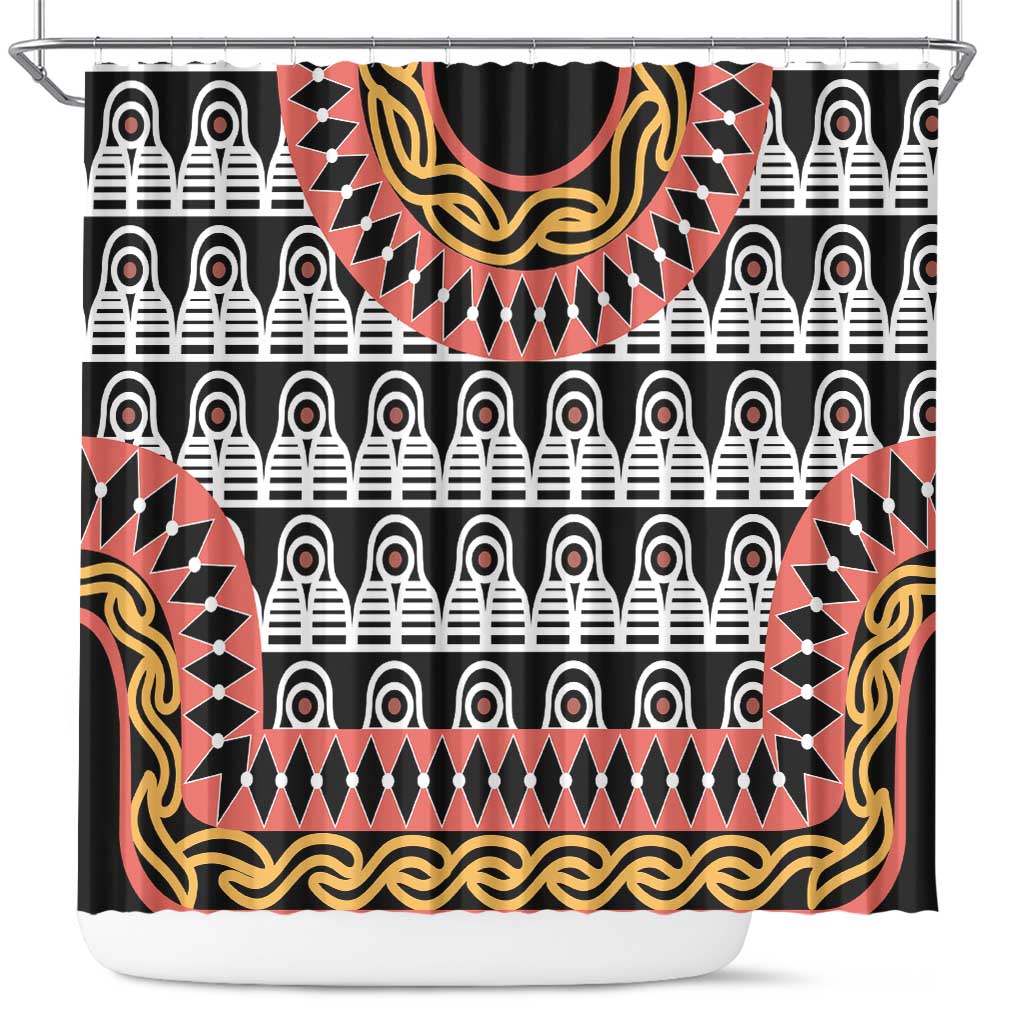 Cameroon Shower Curtain Toghu Traditional Pattern