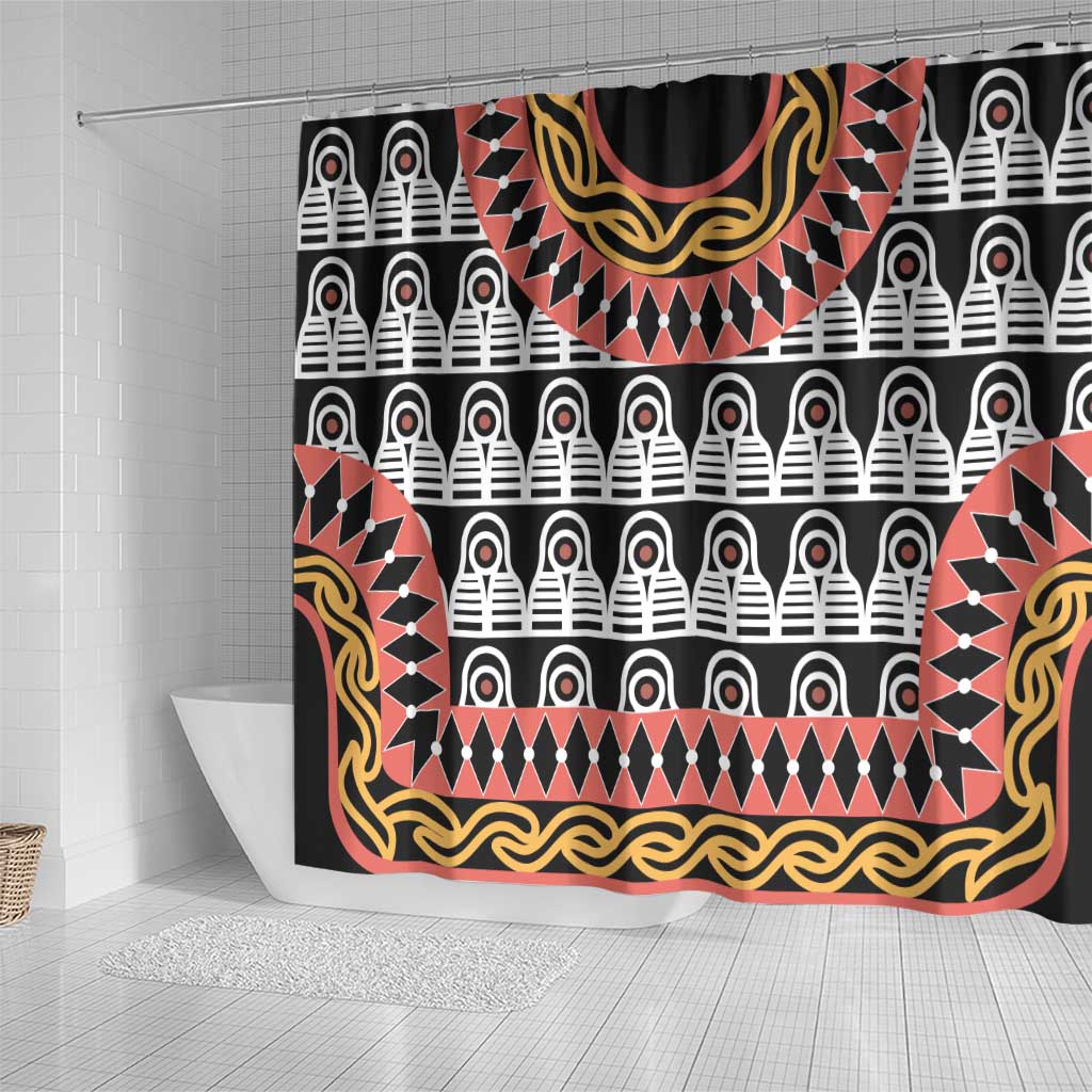 Cameroon Shower Curtain Toghu Traditional Pattern