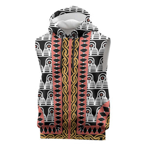Cameroon Sleeveless Hoodie Toghu Traditional Pattern - African Pride