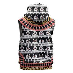 Cameroon Sleeveless Zip Hoodie Toghu Traditional Pattern - African Pride