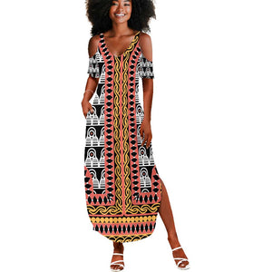 Cameroon Summer Maxi Dress Toghu Traditional Pattern