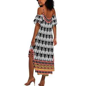 Cameroon Summer Maxi Dress Toghu Traditional Pattern