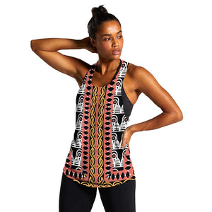 Cameroon Women Racerback Tank Toghu Traditional Pattern