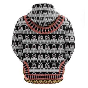 Cameroon Zip Hoodie Toghu Traditional Pattern