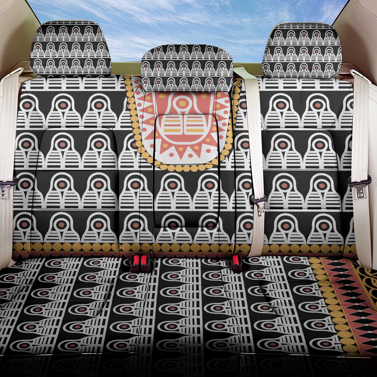 Cameroon Traditional Toghu Pattern Back Car Seat Cover