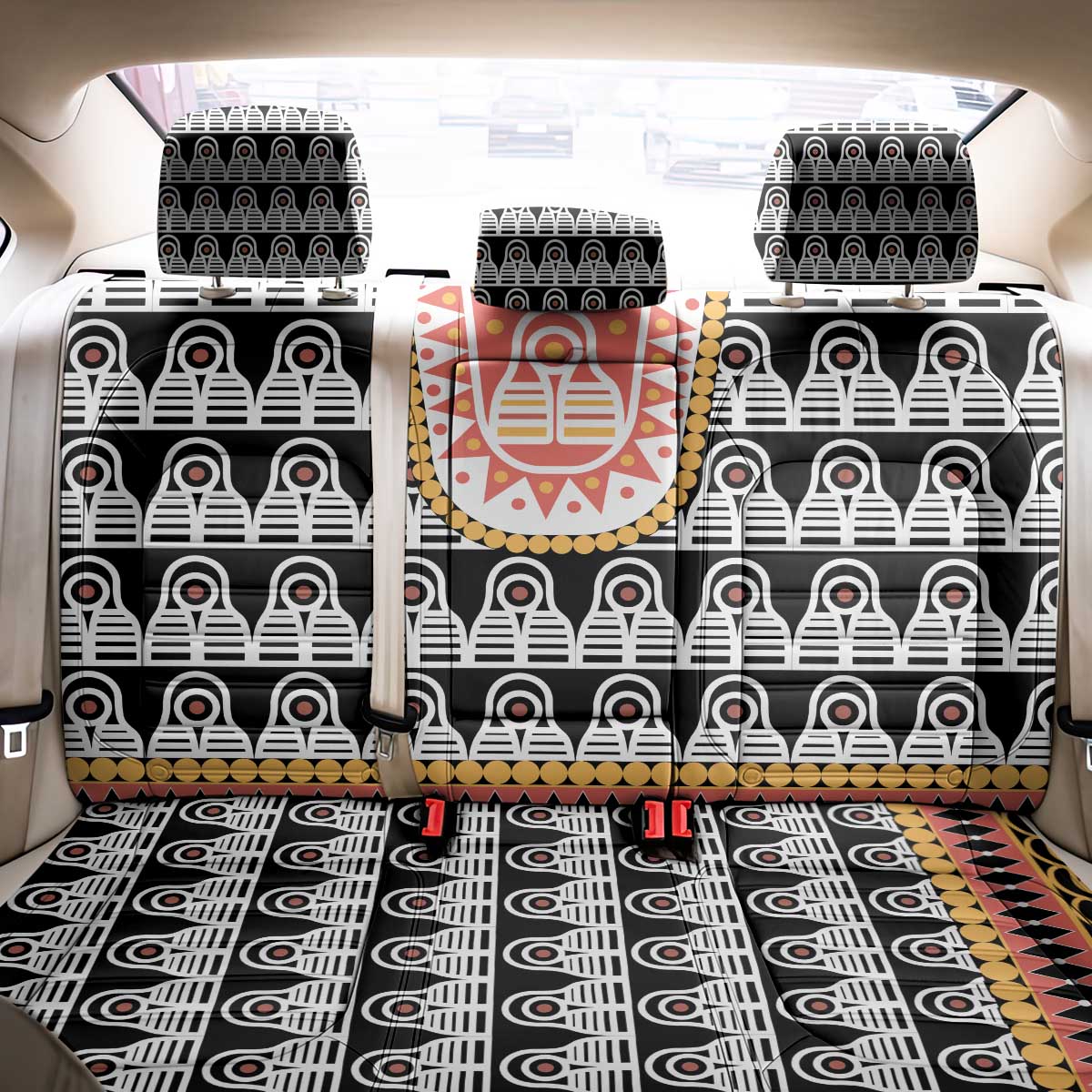 Cameroon Traditional Toghu Pattern Back Car Seat Cover