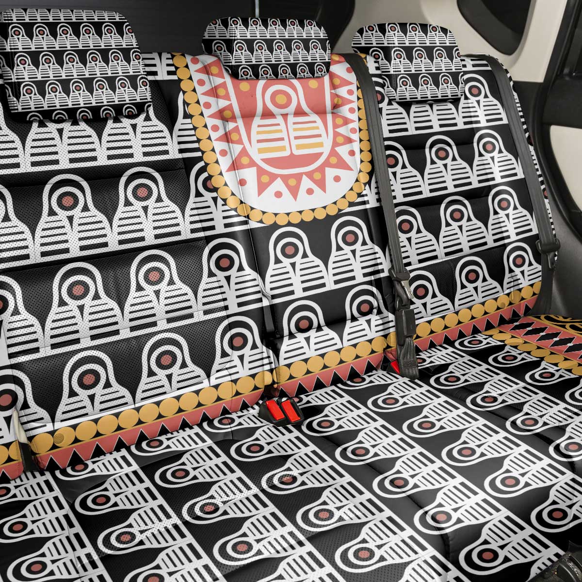 Cameroon Traditional Toghu Pattern Back Car Seat Cover