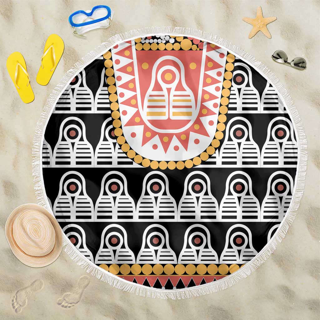 Cameroon Traditional Toghu Pattern Beach Blanket