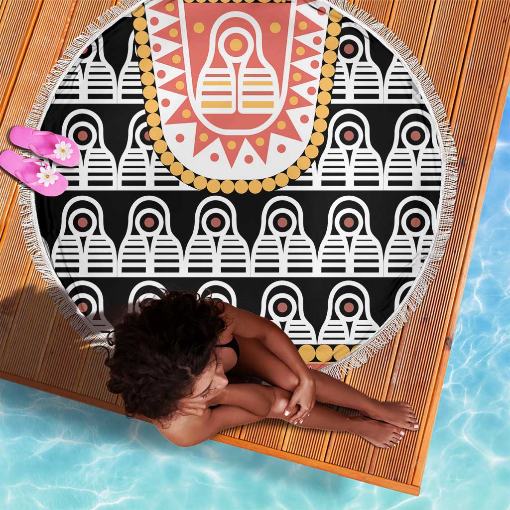 Cameroon Traditional Toghu Pattern Beach Blanket