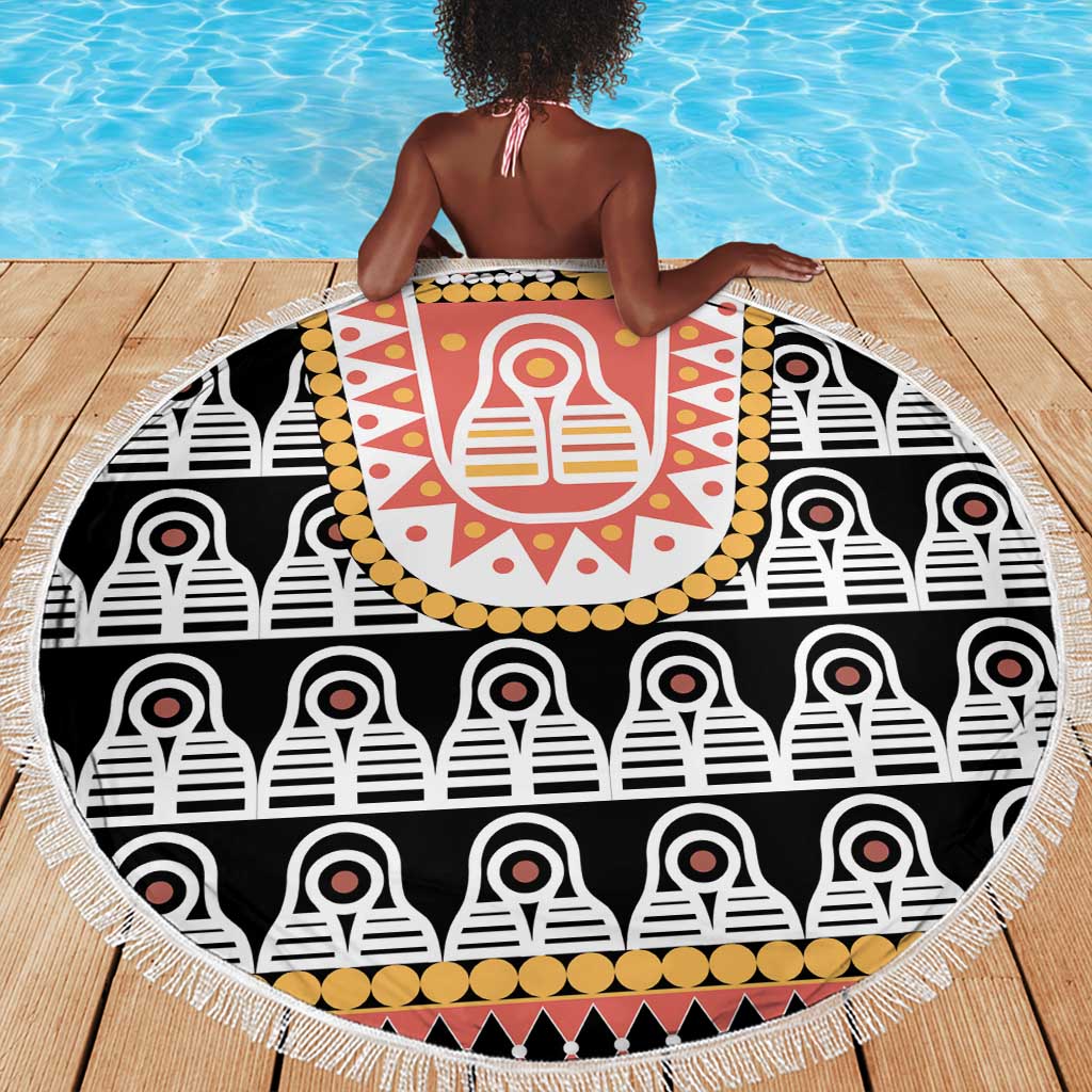 Cameroon Traditional Toghu Pattern Beach Blanket