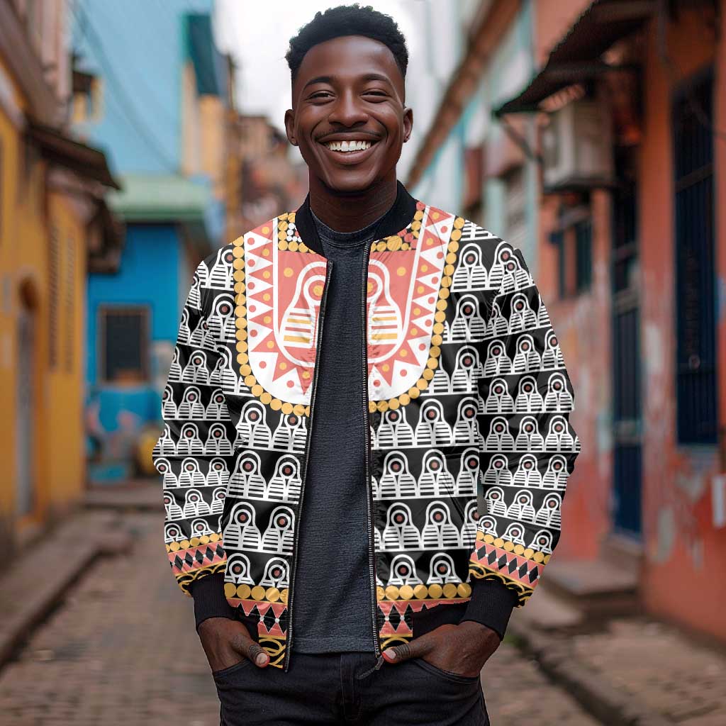 Cameroon Traditional Toghu Pattern Bomber Jacket
