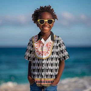 Cameroon Traditional Toghu Pattern Kid Hawaiian Shirt