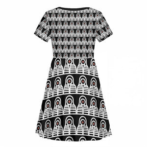 Cameroon Traditional Toghu Pattern Kid Short Sleeve Dress