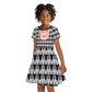 Cameroon Traditional Toghu Pattern Kid Short Sleeve Dress