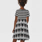 Cameroon Traditional Toghu Pattern Kid Short Sleeve Dress