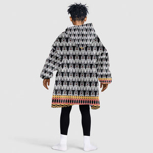 Cameroon Traditional Toghu Pattern Kid Wearable Blanket Hoodie