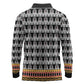 Cameroon Traditional Toghu Pattern Long Sleeve Polo Shirt