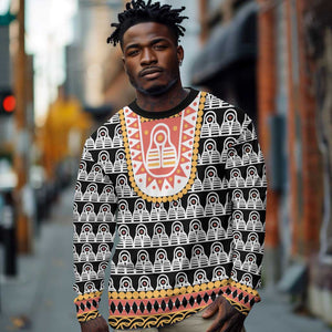 Cameroon Traditional Toghu Pattern Long Sleeve Shirt