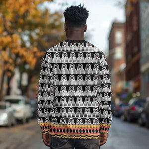 Cameroon Traditional Toghu Pattern Long Sleeve Shirt