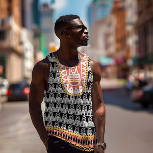 Cameroon Traditional Toghu Pattern Men Tank Top