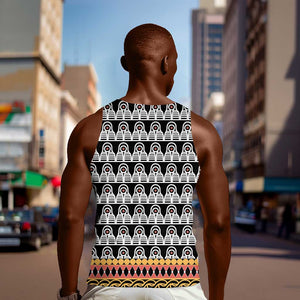 Cameroon Traditional Toghu Pattern Men Tank Top