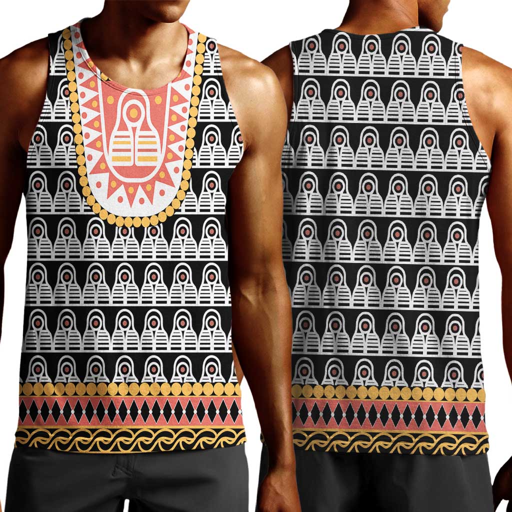 Cameroon Traditional Toghu Pattern Men Tank Top