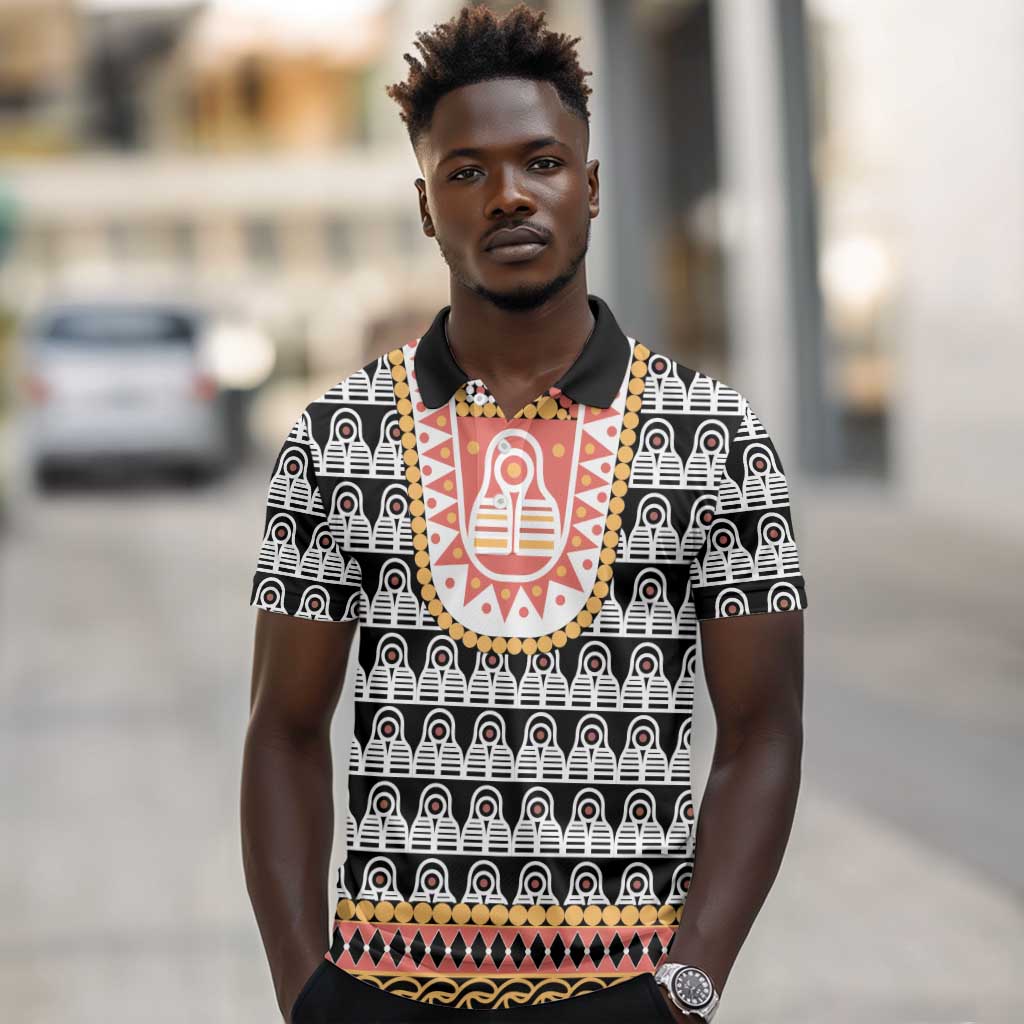 Cameroon Traditional Toghu Pattern Polo Shirt
