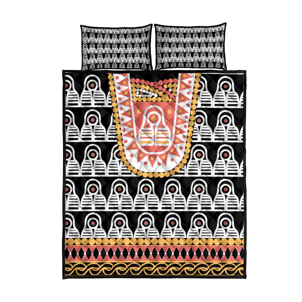 Cameroon Traditional Toghu Pattern Quilt Bed Set