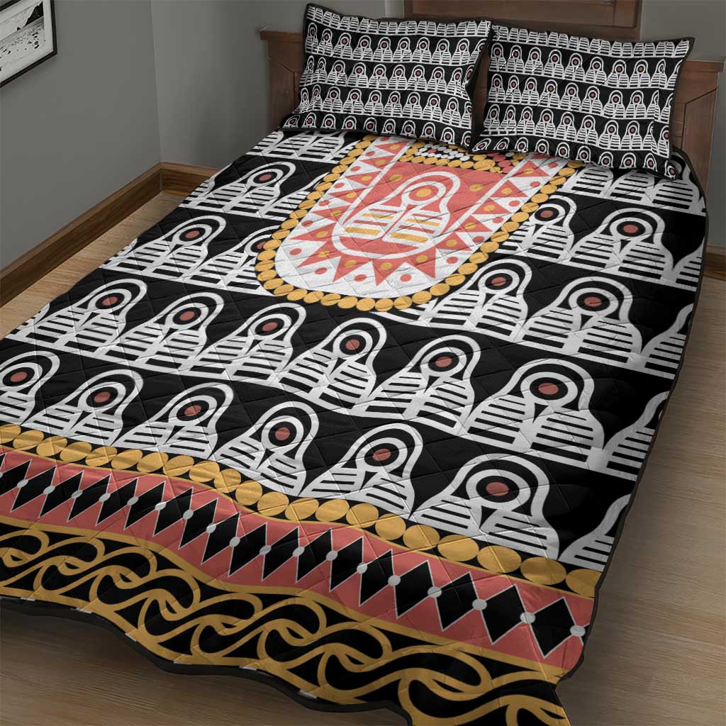 Cameroon Traditional Toghu Pattern Quilt Bed Set
