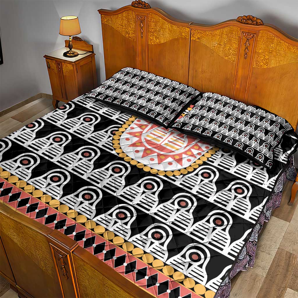 Cameroon Traditional Toghu Pattern Quilt Bed Set