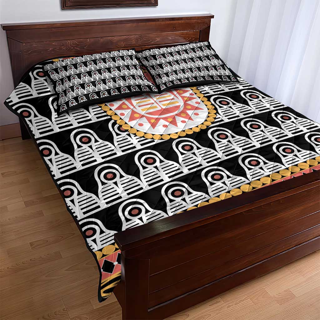 Cameroon Traditional Toghu Pattern Quilt Bed Set
