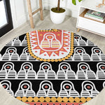 Cameroon Traditional Toghu Pattern Round Carpet