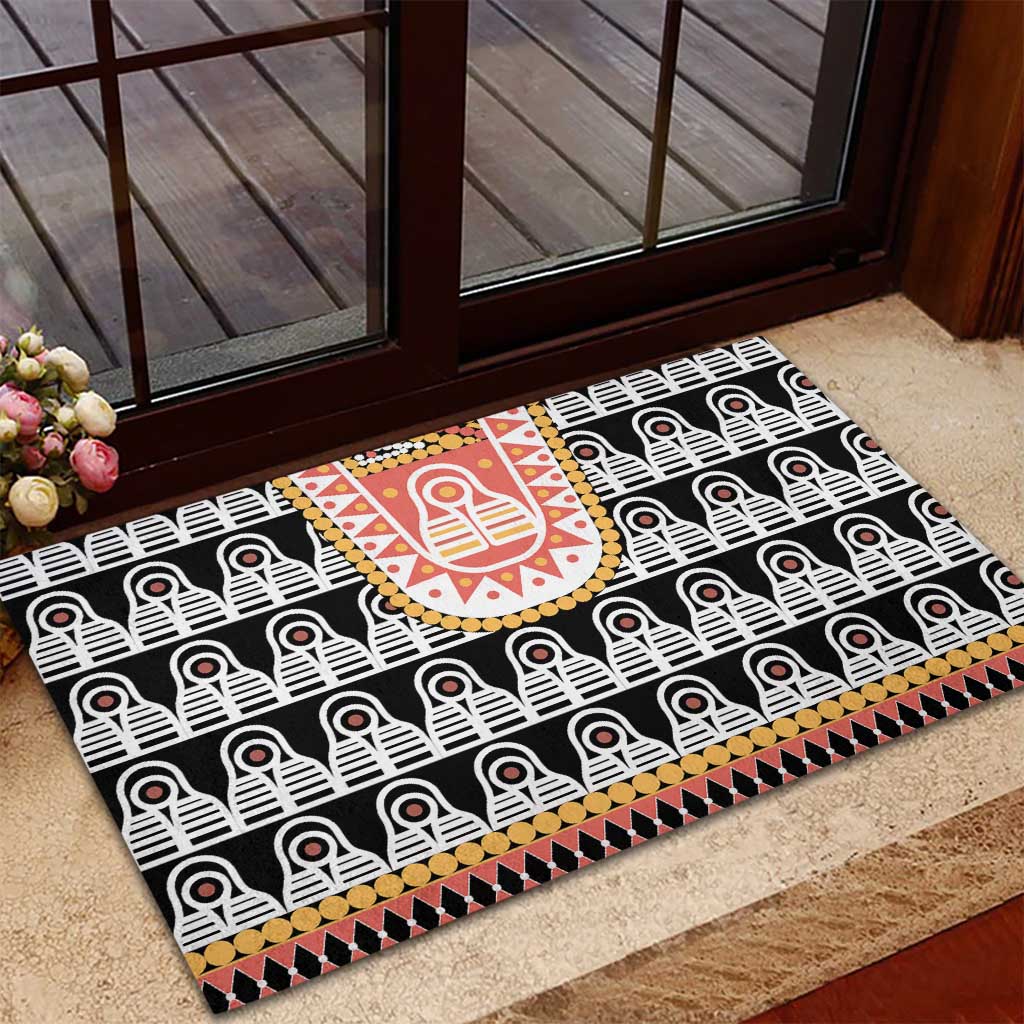 Cameroon Traditional Toghu Pattern Rubber Doormat