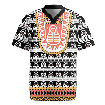 Cameroon Traditional Toghu Pattern Rugby Jersey