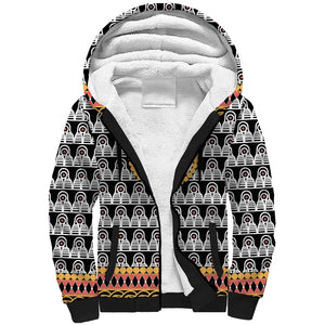 Cameroon Traditional Toghu Pattern Sherpa Hoodie