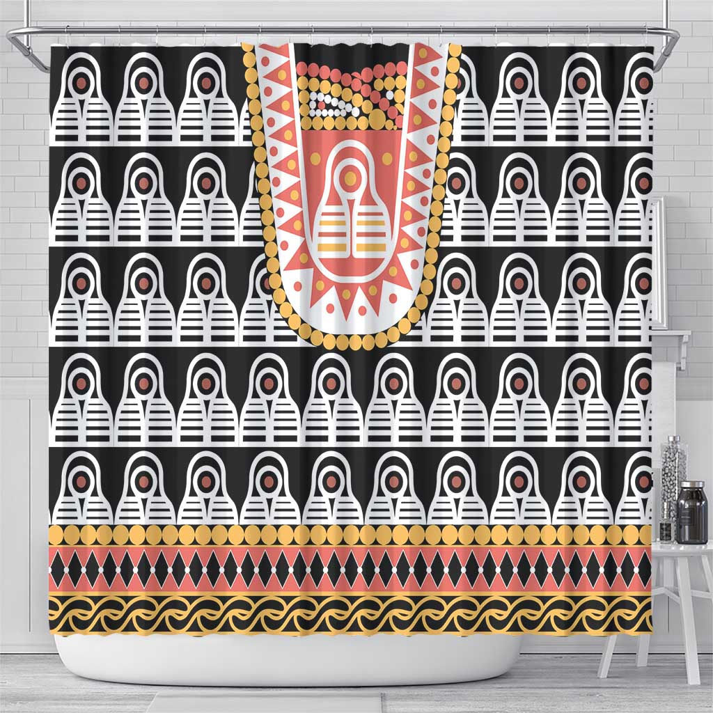 Cameroon Traditional Toghu Pattern Shower Curtain
