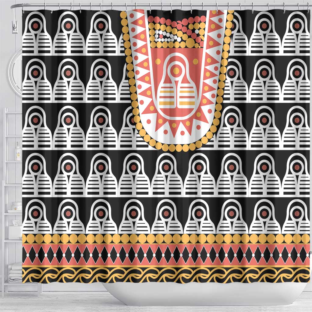 Cameroon Traditional Toghu Pattern Shower Curtain