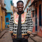 Cameroon Traditional Toghu Pattern Sleeve Zip Bomber Jacket
