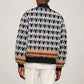 Cameroon Traditional Toghu Pattern Sleeve Zip Bomber Jacket