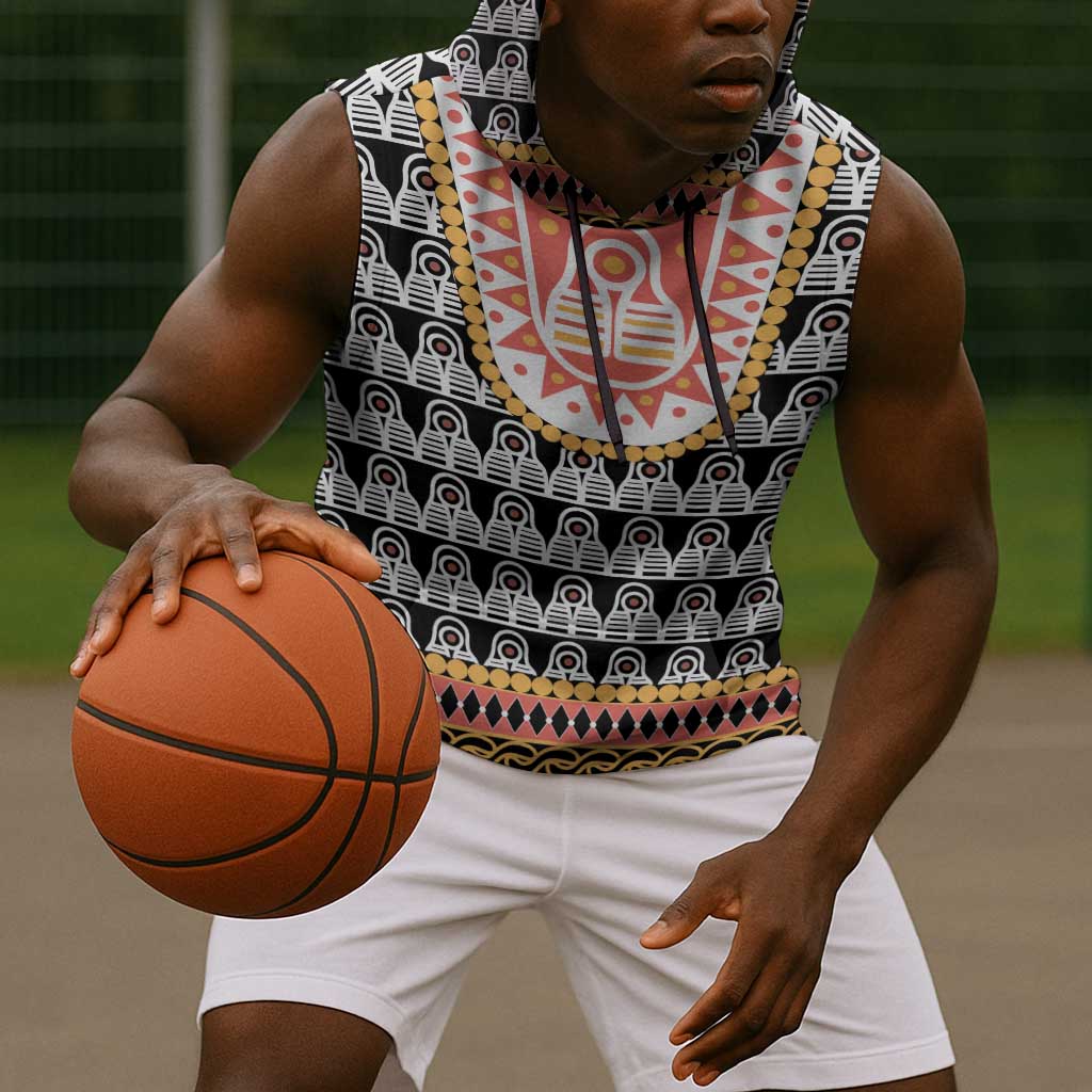Cameroon Traditional Toghu Pattern Sleeveless Hoodie - African Pride